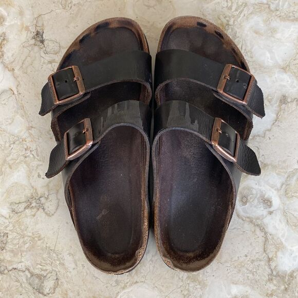 Birkenstock Arizona Soft Footbed Leather Sandals Unisex - Picture 5 of 15